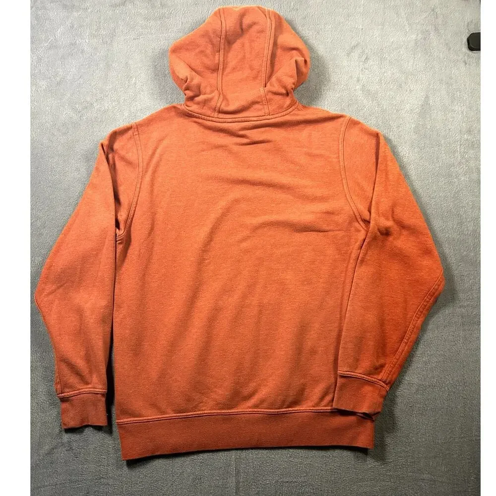 The North Face Hoodie Men's Orange Cotton‎ Logo Pullover Kangaroo Pocket Size L